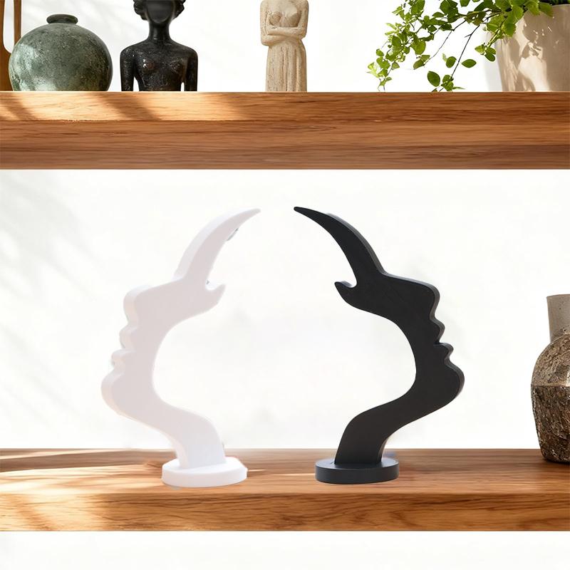 1-4pc Artistic Curved Eyeglass Holder Stand Unique Human Profile Eyeglass Holder Fun Storage Minimalist Desk Line Decor Ornament