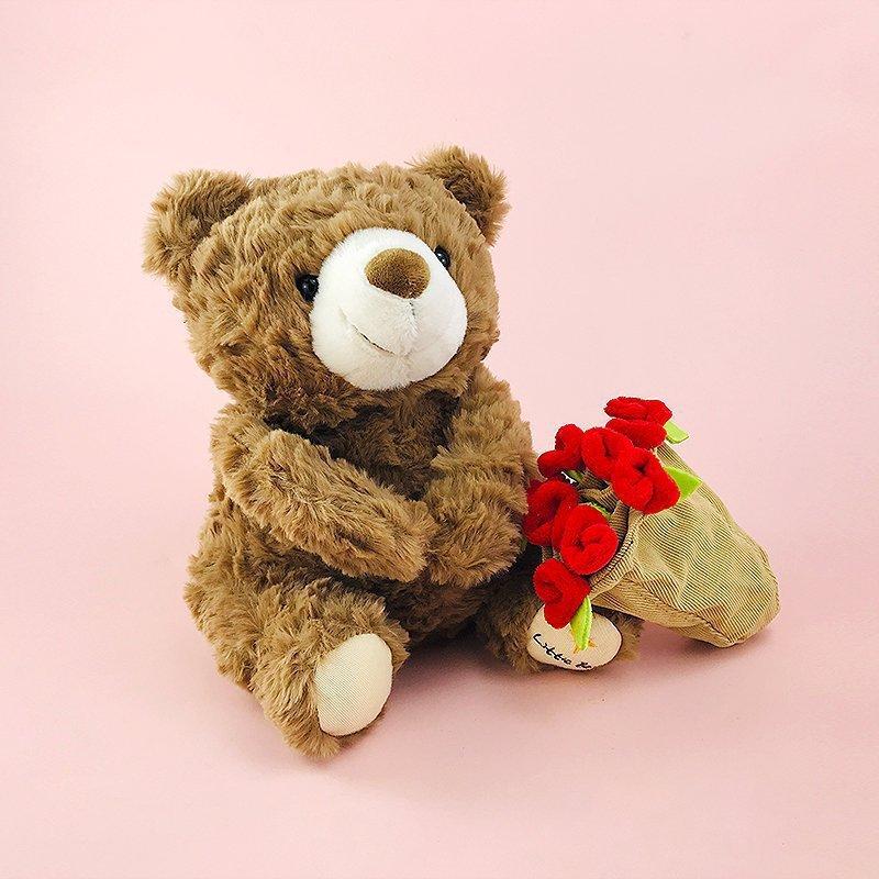 

Plush Teddy Bear Gift For Couples With Rose Velvet Fabric For Valentines Day And Birthdays 25cm