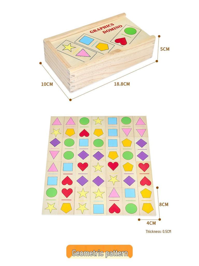 28-Piece Animal & Fruit Domino Puzzle Set for Kindergarten