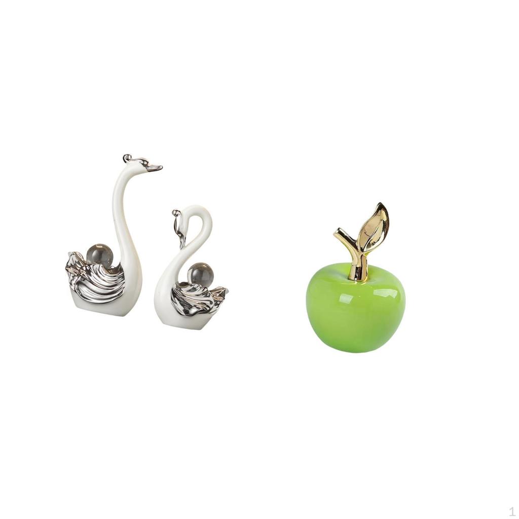 Porcelain Swan And Figurine Collection Animal Fruit Sculpture Ornament for Living Room Bedroom