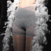 Sheer Shiny Glossy Open Crotch Women Lace Panties Tights Pantyhose