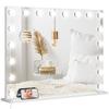 Hollywood Vanity Mirror with Lights, Large 80x62 cm Lighted Makeup Mirror with 3 Colour, 18 LED Bulbs, 10X Magnifying, USB Charging Port