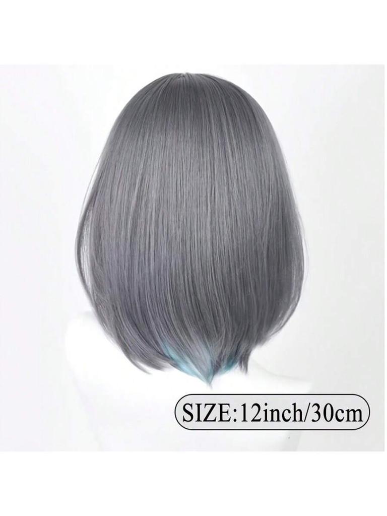 Cheshire Blue Route COS Wig Dark Grey Pick Dyeing Synthetic Hair Resistant To High Temperatures Suitable For Costumes Props Games Costumes Photography