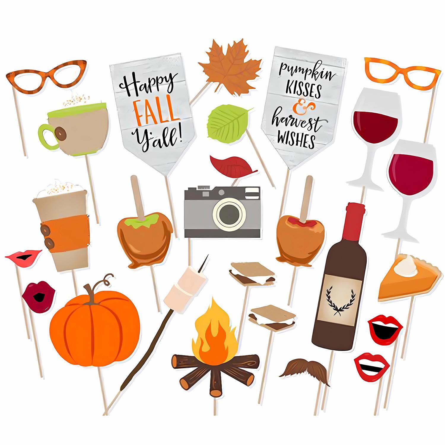 Thanksgiving & Fall Harvest Party Decorations: 26 Autumn Photo Props
