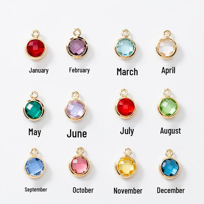 6mm Single Pendant Birthstone Jewelry - 12 Colors DIY Necklace & Earrings with K9 Glass