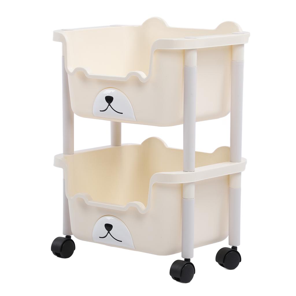 Storage Cart with Caster Wheels High Capacity Rolling Trolley Cart for Bathroom Kitchen Classroom Narrow Places