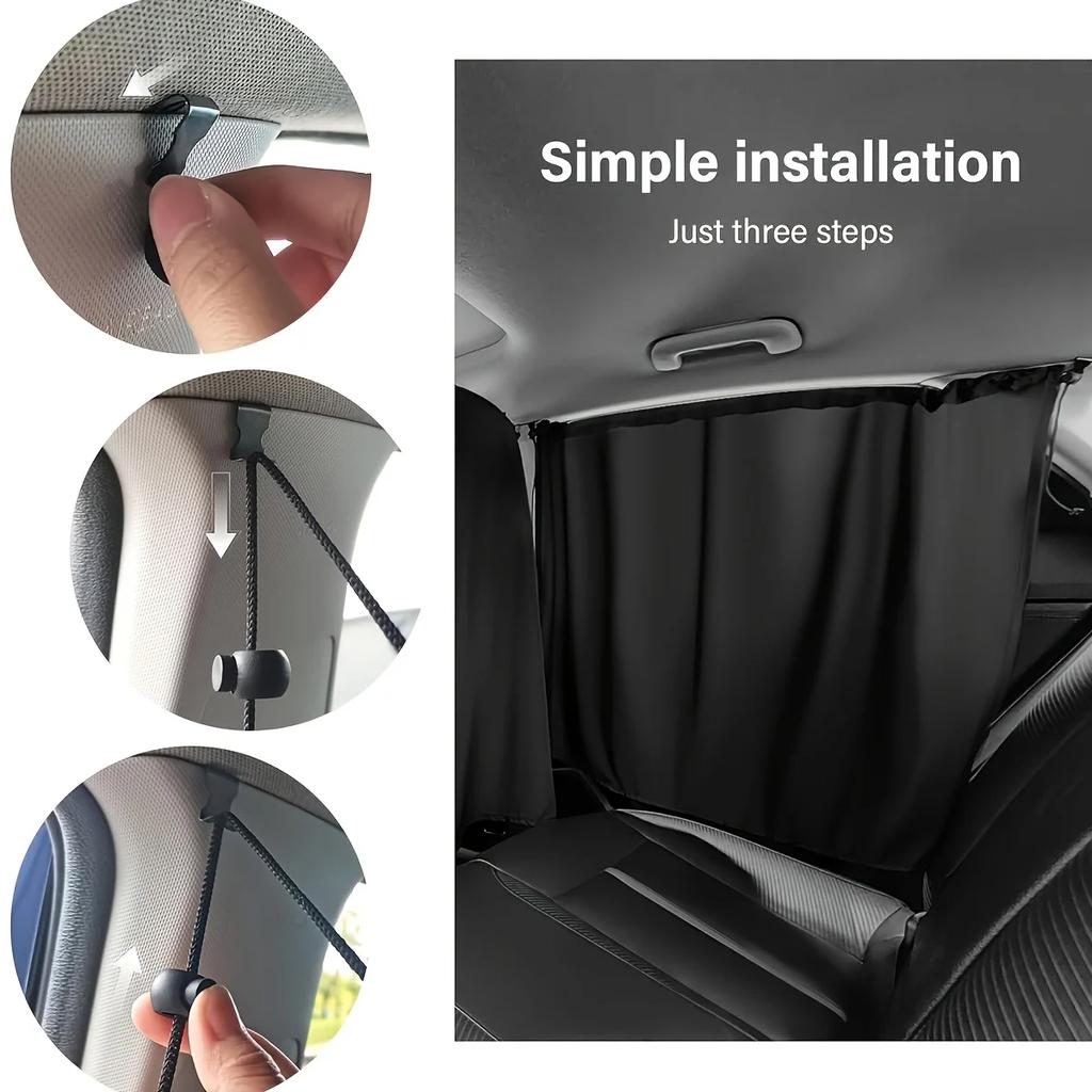 4 Stück Auto Sichtschutz Vorhang Set Fensterblende Sichtschutz Reise Nickerchen Nacht Auto Innenzubehör Camping Abnehmbar Einfacher Vorhang
