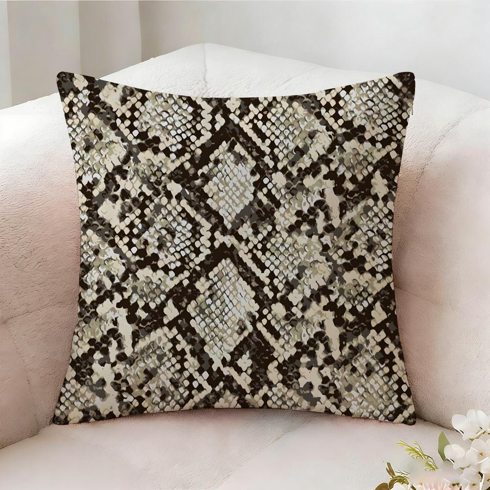 Snake Print Pillow Case Pillowcase, Double-sided Printed, Sofa Cushion, Bedroom Headboard Pillow