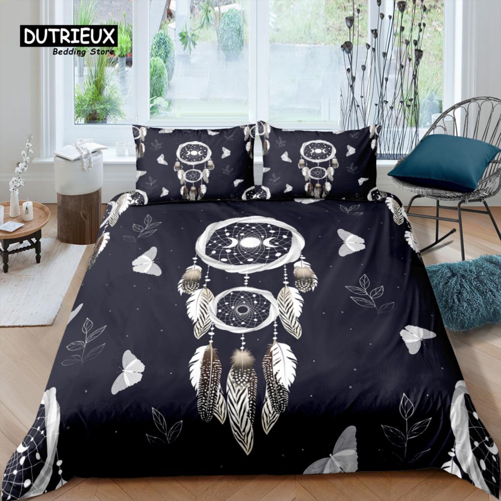 Home Living Luxury 3D Dreamcatcher Bedding Set Leaves Duvet Cover Pillowcase Queen and King EU/US/AU/UK Size Comforter Bedding