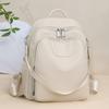Sac à dos simple couleur unie pour femme grande capacité urbain polyvalent sac de travail texture PU fonctionnel sac à bandoulière décontracté