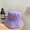 Colorful Flowers Embroidery Bucket Hats For Women Girls Summer Cotton Sunscreen Panama Sun Hat Foldable Outdoor Fisherman Caps