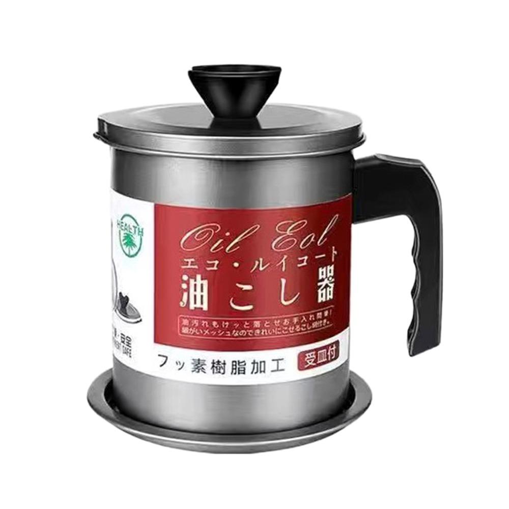 

1.4/1.7/2л Ємність для зберігання жиру Срібна Контейнер-сито для харчової олії Банка для кулінарної олії Кухонний інструмент 2.0L