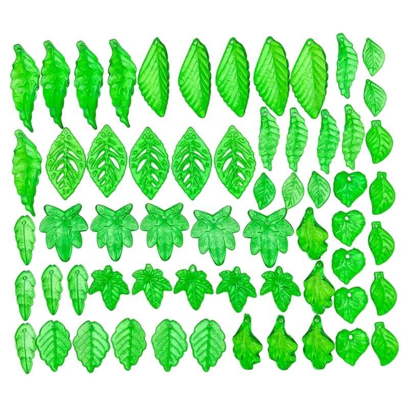 Packung mit 40/50/60 Elegante Acryl-Anhänger Set Grüne Dekorative Perlen Mit Löchern DIY Basteln Schmuckkomponenten