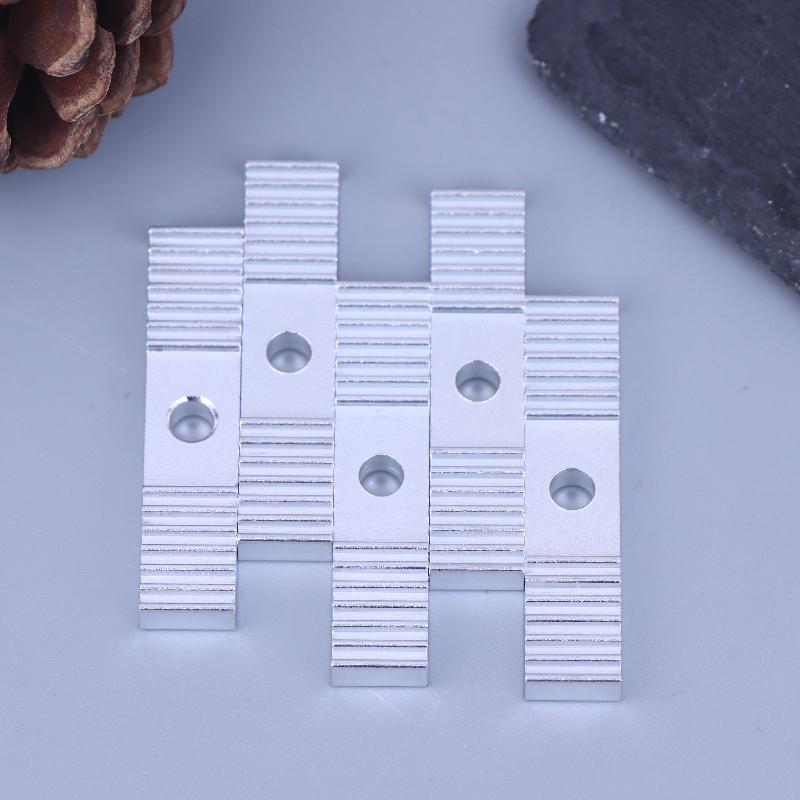 2/5Pcs Reprap Diy 2Gt/S2M Timing Belt Fixing Piece Aluminum Alloy Tooth Pitch Clamp Fixed Clip Cnc 9*40Mm For 3D Printer Part