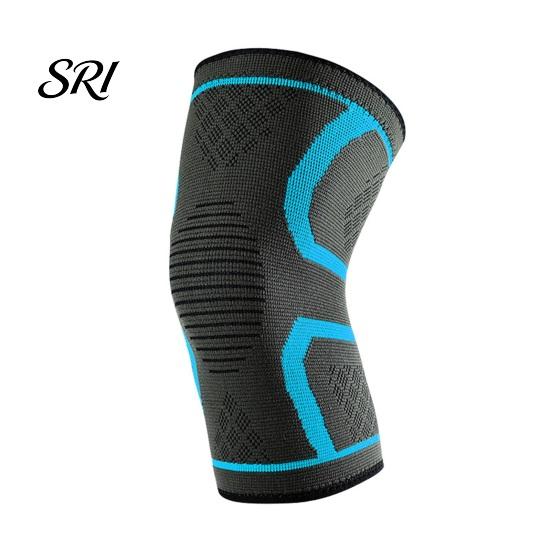 Silicone Grip Knee Sleeve Knitted Sports Brace Lightweight Breathable Compression Non-slip Women Men Elastic Outdoor Fitness Basketball Running M синий