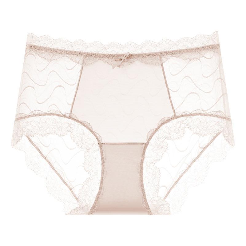 Mid-rise Satin Lace Panties for Girls – Peach, Comfortable Mesh Triangle Briefs XL (110-140 lbs) розовый