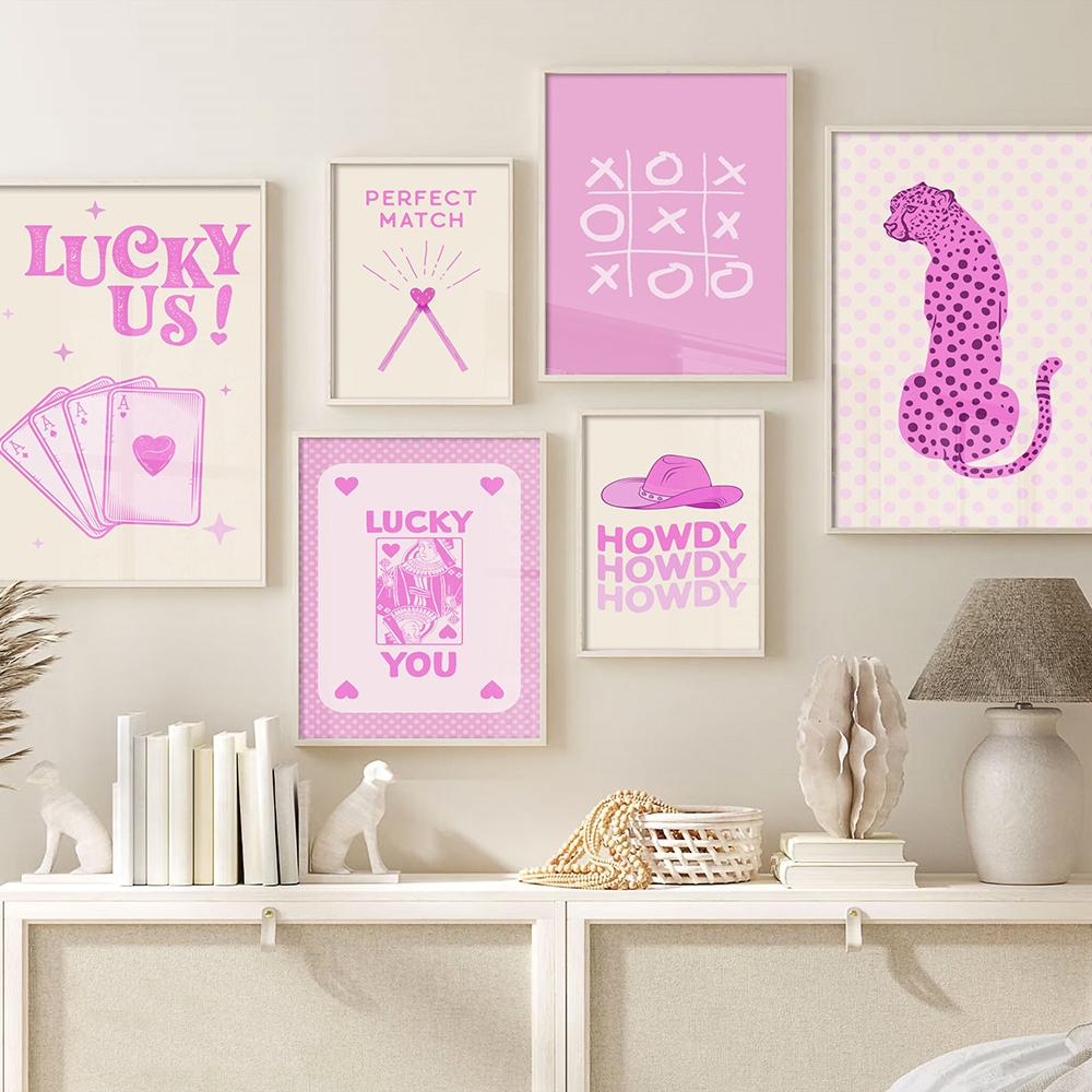 Lucky You Queen Heart Posters and Prints Retro Trendy Aesthetic Funky Wall Art Pictures 70s Style Disco Home Decor Canvas Mural