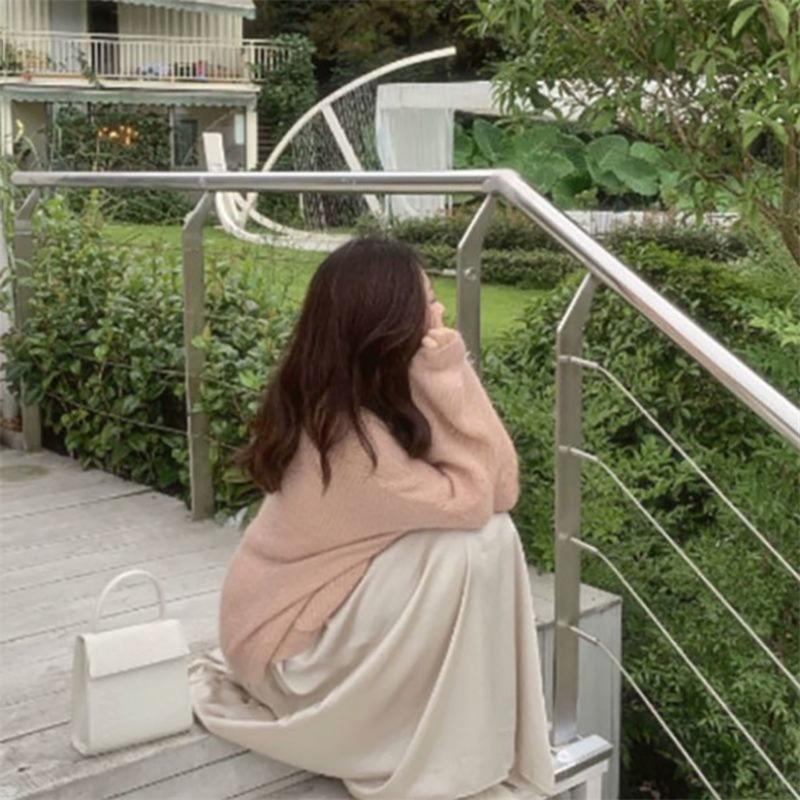 Gentle wind temperament soft waxy knitted cardigan top women's autumn and winter new loose lazy thin sweater jacket