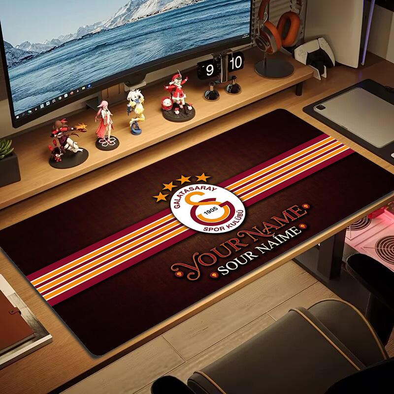 Benutzerdefinierter Name Galatasaray Aufdruck Kissen Rutschfest Laptop Tablet Großes Mauspadd XXL Matte Mini-PC Spielmatte Mit Verriegelungskante
