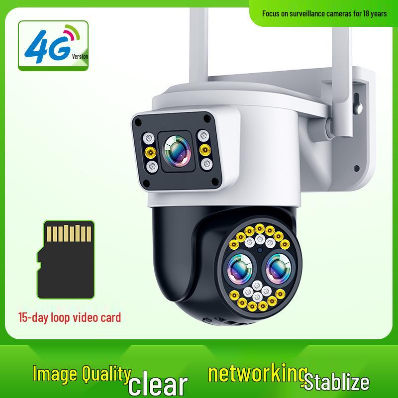 HD Monitor with Dual-Screen PTZ Camera: 360° Wireless WiFi Night Vision for Outdoor Use