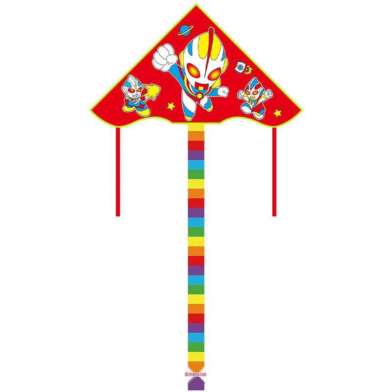 1m Cartoon Curved Edge Triangle Kite for Kids - Outdoor Flying Model