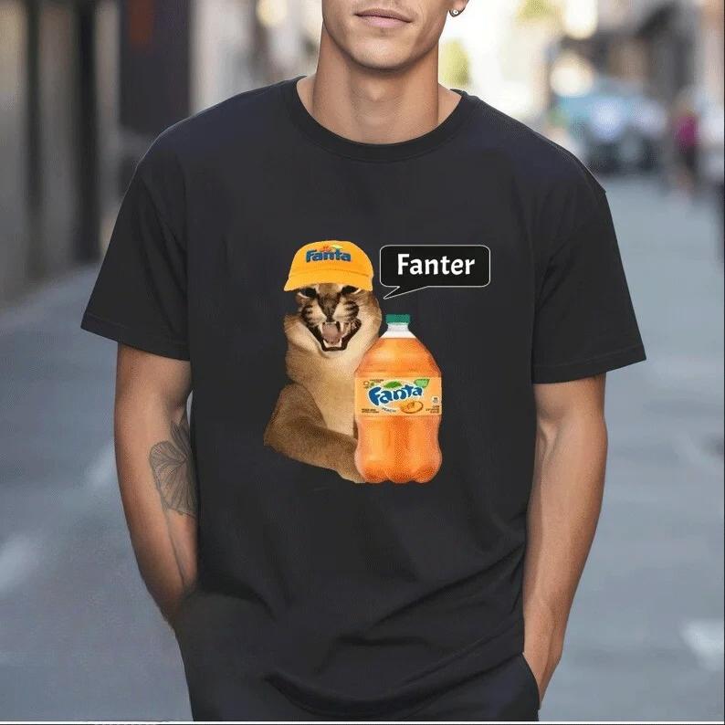 Demotivational Big Floppa Cat Meme Fanter T-Shirt for Men Women 2025 Cartoon Funny Short Sleeve Tshirts Streetwear T Shirt Tops S