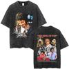 Washed Vintage Michael Jackson Face Graphic Tshirt Men Women Classic Retro Gothic Rock T Shirts Male Hip Hop Oversized Tshirts