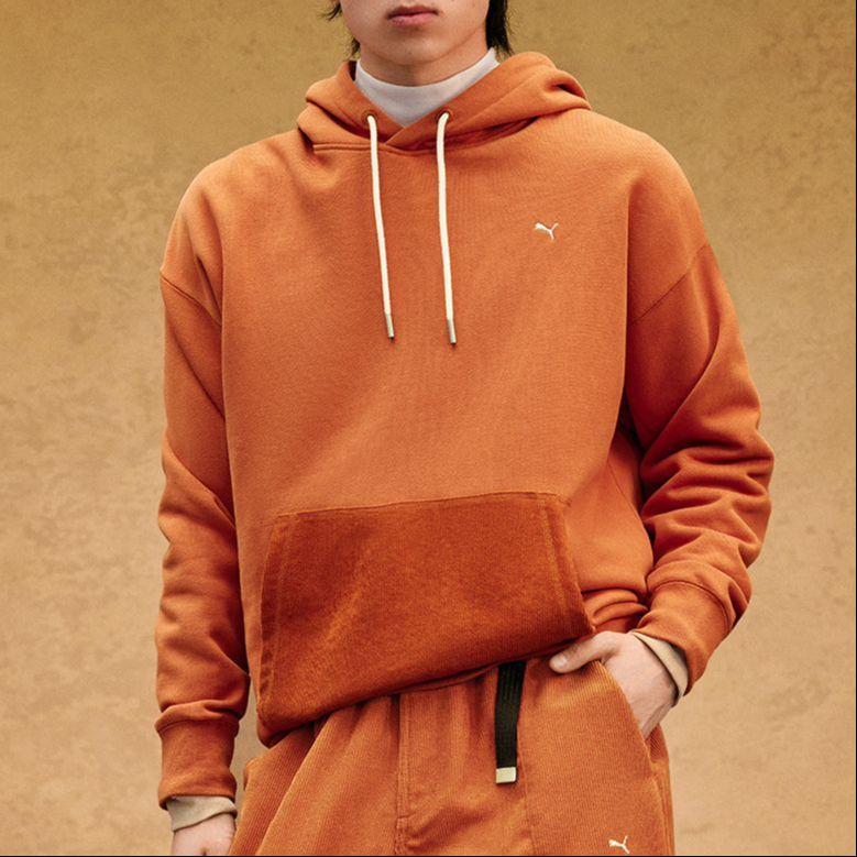 Puma Mmq Kapucnis pulóver Color Block Laza Alkalmi Kapucnis Hosszú Ujjú Pulóver Unisex pulóver Gyümölcs-Szőlő-Barna 623053-41