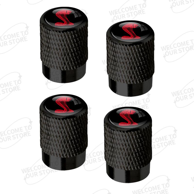 Aluminum For Ford Focus ST Line Mondeo Kuga GT350 GT500 Shelby Logo 4pcs Car Decor Wheel Tire Valve Caps Stem Cover Accessories