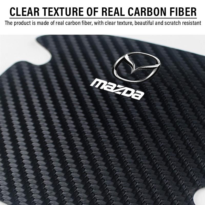 4PCS Car Door Handle Protection Sticker Emblem Car Decoration Styling For Mazda 3 7 8 Atenza Axela 5 6 323 500 RX7 RX8 CX9 CX30 CX7 CX6 CX5