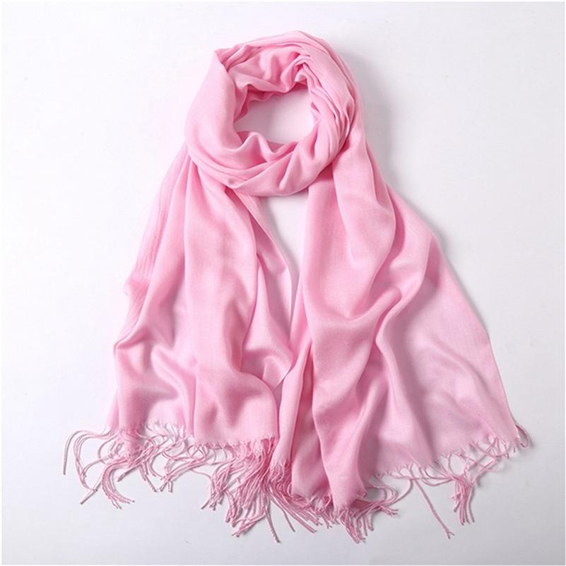 Elegant Headband Shawls Pure Color Scarf Wraps Skin-friendly Lady High Quality Accessories Solid Shawls Warm Headscarf