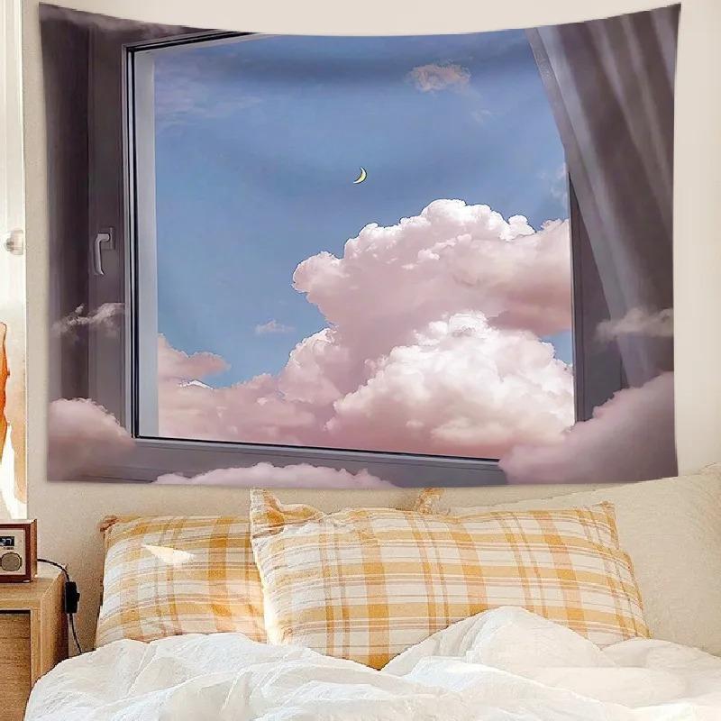 Home Wall Decoration Tapestry Window Scenery Background Hanging Cloth Bedroom Living Room Tapestry