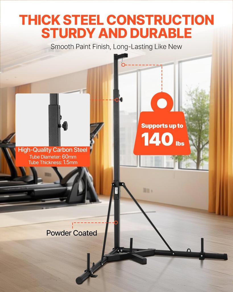Heavy Duty Punching Bag Frame Boxing Fitness Stand Steel Adjustable Height