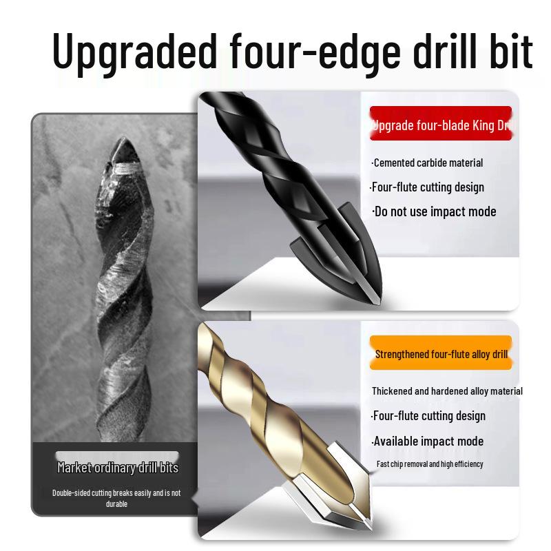 6mm Concrete & Glass Tungsten Steel Quad-Edge Tile Drill