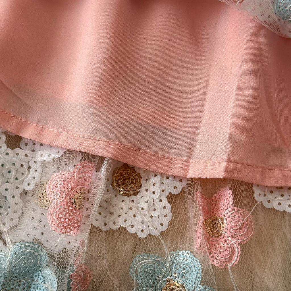 Sommer Frauen Luxus Pailletten Blume Süße Mesh Party Kleider mit Diamanten Gürtel