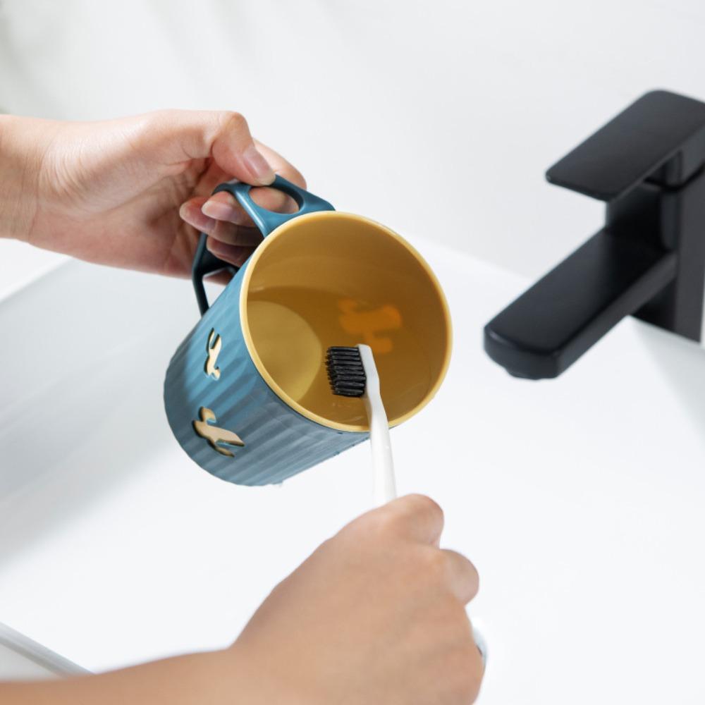 Pahar creativ pentru apă de gură, dublu îngroșat, pentru periajul dinților cu mâner, spălare, cuplu, periuță de dinți, student, borcan dentar