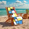 1Pc Abstract Composition Beach Towel, Quick Dry, Multi-Use for Beach Pool Gym Yoga Home Travel, Christmas, Halloween, Xmas Gift M92849
