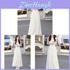 Summer Knit Fabric Sleeveless Casual Dress With Pleats For Women