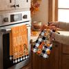 2Pcs Microfiber Fall Gnome Dish Towels Soft Absorbent Hello Pumpkin Kitchen Towel Kids