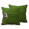 Football Throw Pillow Covers Soccer Ball In Goal Net On Green Grass Field Thr...