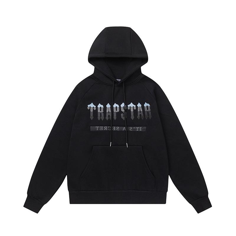 Foreign trade new rainbow color matching letter embroidery velvet loose hooded sweater casual trousers set men and women the same style