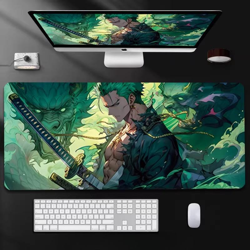 High Quality Roronoa Zoro ONE PIECE Leather Mouse Pad Oversized Small Cartoon Office Game E-sports Computer Keyboard Pad Table Mat Animation Periphery