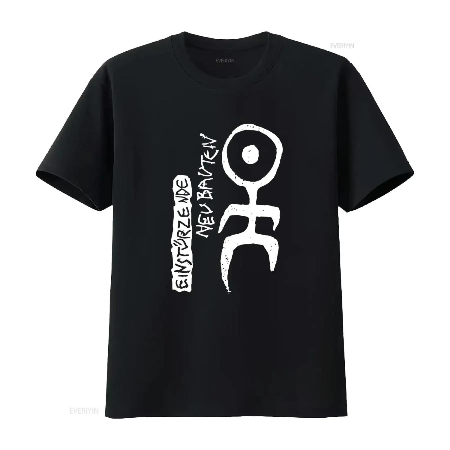 

NWT Einstürzende Neubauten Experital Electronic Music Logo T Shirt vintage Washed fashion Versatile Soft S чёрный