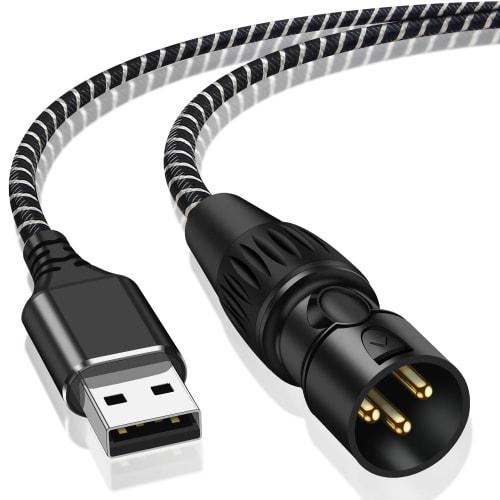 USB To XLR Audio Converter Cable, 3M USB A To XLR Male Output Stereo Cable for Windows PCs, Laptops, Desktop Amplifiers, Speakers, Mixer Consoles, and