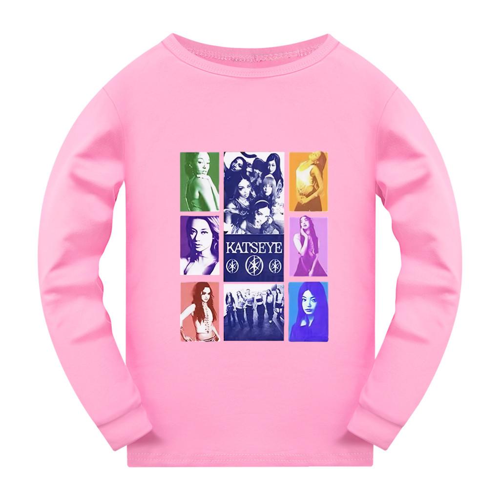 5321 Kids Girls KATSEYE Pop Star Print Long Sleeves T-Shirt