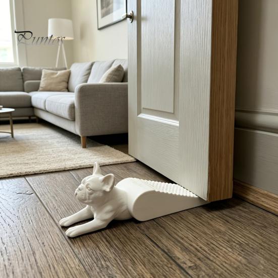 3D Printed Door Wedge French Bulldog Stopper Wedge, Dog Shape Doorstop, Windproof Anti-slip No Drilling Floor Doorstop for Home Office Bedroom