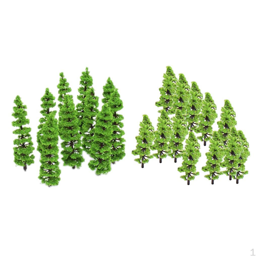 

110Pcs Plastic Fir Trees Trains Street Architecture Layout Scale