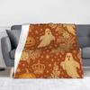 Halloween Blanket Flannel Gothic Bats Ghosts Witch Soft Throw Blanket for Home Couch Bed Rug