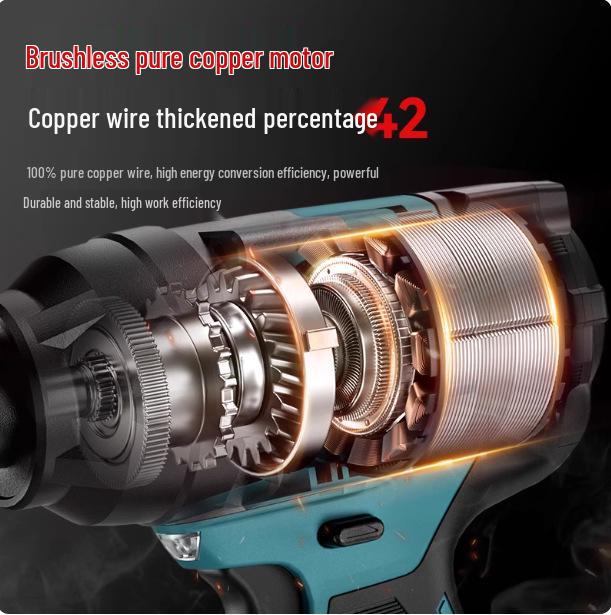 High Torque Brushless Electric Impact Wrench with Lithium Battery - Perfect for Auto Repair and Scaffolding