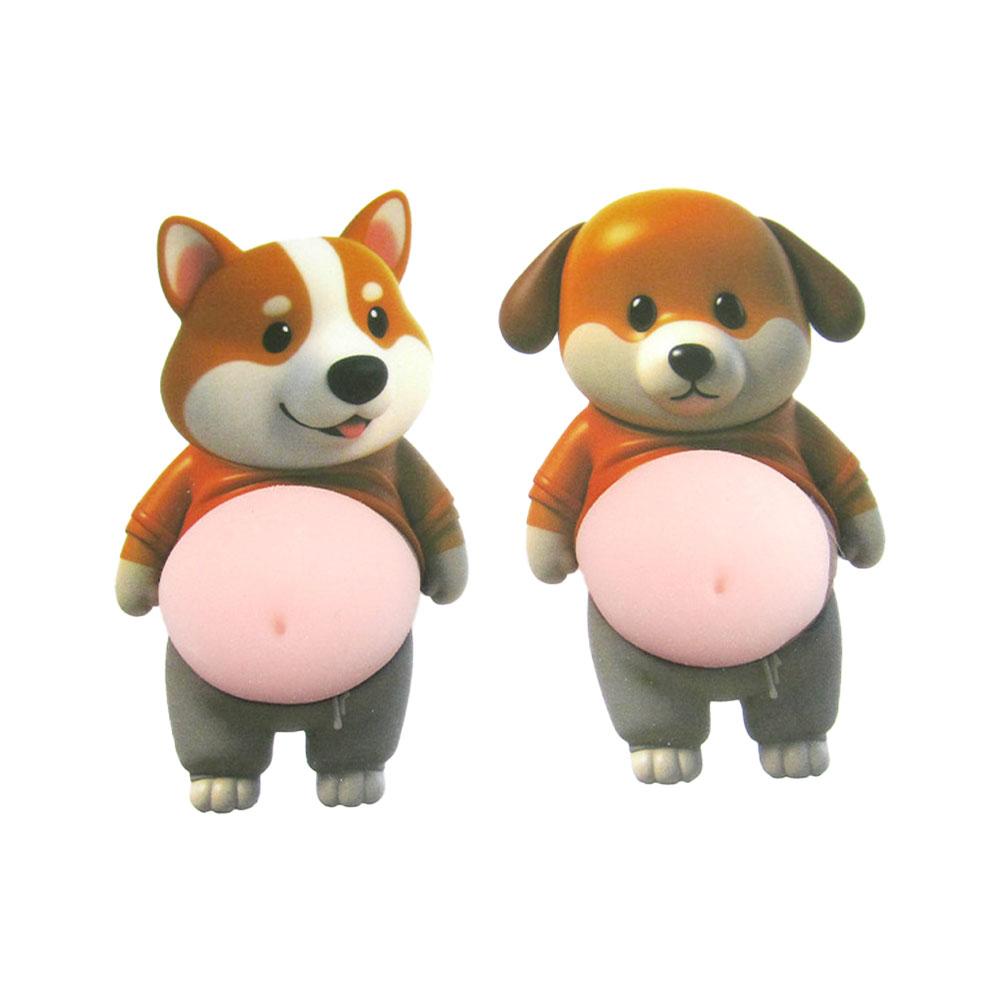 3D Soft Cute Dog Belly Sticker Mochi Squeeze Toys Slow Rebound Stress Relief Toy Relieve Stress for Friends